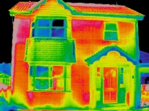 Thermal image showing main areas of heat loss