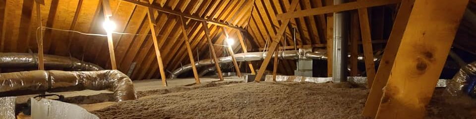 Cellulose attic insulation installed for energy efficiency